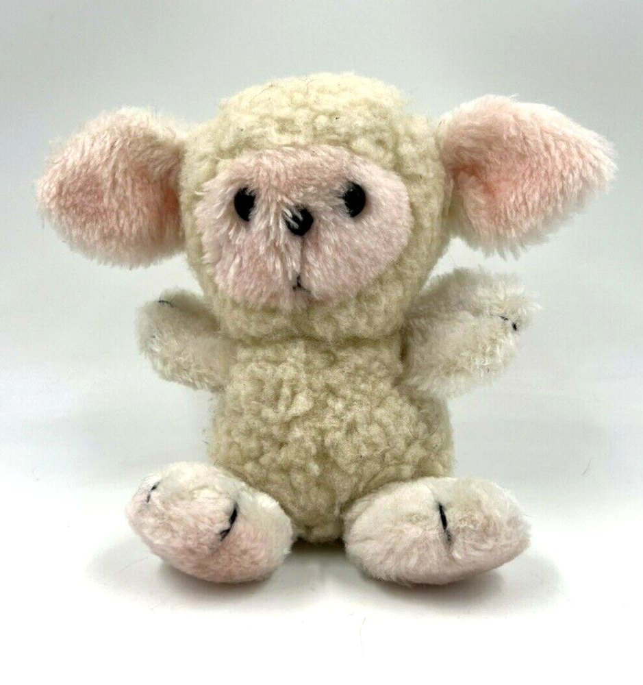 Vintage 1981 R Dakin Co Little Lamb Plush Stuffed Animal Plushie 6"